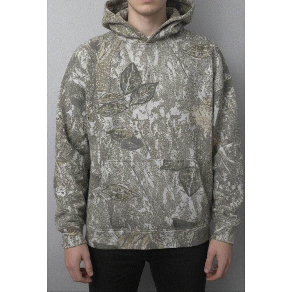 Fleece Factory‎ Brown Tan Camouflage Hoodie Mens Streetwear Gorpcore XL NWT